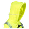 Men's Lime Green High-Visibility Hooded Sweatshirt